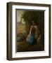 Shepherdess Seated on a Rock, 1856-Jean-Francois Millet-Framed Premium Giclee Print