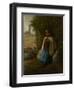 Shepherdess Seated on a Rock, 1856-Jean-Francois Millet-Framed Premium Giclee Print