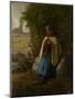Shepherdess Seated on a Rock, 1856-Jean-Francois Millet-Mounted Premium Giclee Print