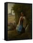 Shepherdess Seated on a Rock, 1856-Jean-Francois Millet-Framed Stretched Canvas