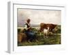 Shepherdess with Cows and Goats-Julien Dupre-Framed Giclee Print