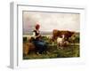 Shepherdess with Cows and Goats-Julien Dupré-Framed Giclee Print