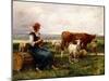 Shepherdess with Cows and Goats-Julien Dupré-Mounted Giclee Print