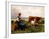 Shepherdess with Cows and Goats-Julien Dupré-Framed Giclee Print