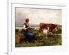 Shepherdess with Cows and Goats-Julien Dupré-Framed Giclee Print