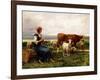 Shepherdess with Cows and Goats-Julien Dupré-Framed Giclee Print