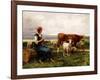 Shepherdess with Cows and Goats-Julien Dupré-Framed Giclee Print