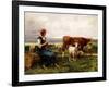 Shepherdess with Cows and Goats-Julien Dupré-Framed Giclee Print