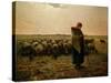 Shepherdess with Her Flock, 1863-Jean-François Millet-Stretched Canvas