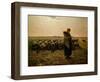 Shepherdess with Her Flock, 1863-Jean-François Millet-Framed Premium Giclee Print