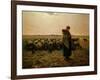 Shepherdess with Her Flock, 1863-Jean-François Millet-Framed Giclee Print