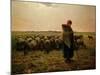 Shepherdess with Her Flock, 1863-Jean-François Millet-Mounted Giclee Print