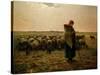 Shepherdess with Her Flock, 1863-Jean-François Millet-Stretched Canvas