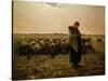 Shepherdess with Her Flock, 1863-Jean-François Millet-Stretched Canvas