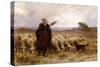 Shepherdess with Her Flock, 1907-Theophile Louis Deyrolle-Stretched Canvas