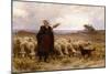 Shepherdess with Her Flock, 1907-Theophile Louis Deyrolle-Mounted Giclee Print