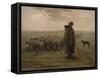 Shepherdess with her Flock, by Jean-François Millet,-Jean-François Millet-Framed Stretched Canvas