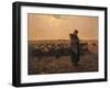 Shepherdess with Her Flock-Jean-Fran?ois Millet-Framed Art Print