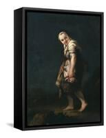 Shepherdess with Rooster-Pietro Longhi-Framed Stretched Canvas