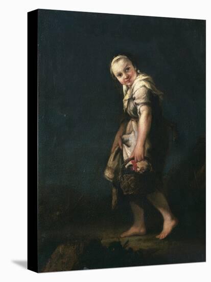 Shepherdess with Rooster-Pietro Longhi-Stretched Canvas