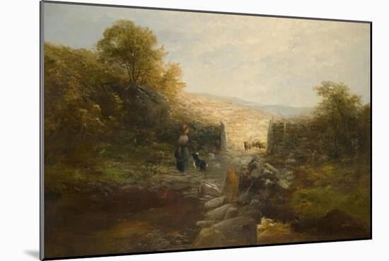 Shepherdess with Sheep-William Linnell-Mounted Giclee Print