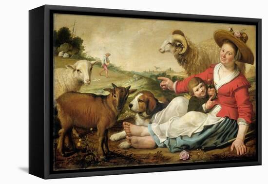 Shepherdess-Jacob Gerritsz Cuyp-Framed Stretched Canvas