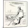 Shepherding, La Bergere, Shepherd-null-Mounted Giclee Print