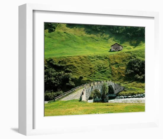 Shepherds Cabin In The Alps-null-Framed Art Print