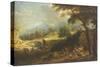 Shepherds in a Landscape-Joachim Franz Beich-Stretched Canvas