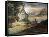 Shepherds in Imaginary Landscape-Giuseppe Bernardino Bison-Framed Stretched Canvas