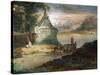 Shepherds in Imaginary Landscape-Giuseppe Bernardino Bison-Stretched Canvas