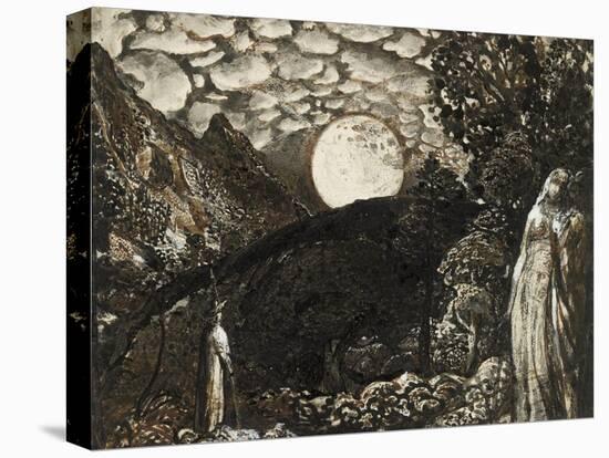 Shepherds under a Full Moon-Samuel Palmer-Stretched Canvas