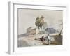 Shepherds with Vesuvius in the Distance-Giacinto Gigante-Framed Giclee Print