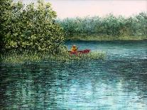 Santa's Workshop - Gone Fishing-Sher Sester-Framed Giclee Print