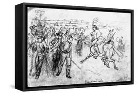 Sheridan's Ride at the Battle of Cedar Creek, Oct 19, 1864-Alfred R. Waud-Framed Stretched Canvas