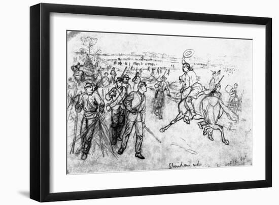 Sheridan's Ride at the Battle of Cedar Creek, Oct 19, 1864-Alfred R. Waud-Framed Giclee Print