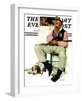 "Sheriff and Prisoner" Saturday Evening Post Cover, November 4,1939-Norman Rockwell-Framed Giclee Print