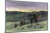 Sheriff's Posse Pursuing a Suspect, Western Frontier, 1800S - Hand-Colored Woodcut of a 19Th Centur-null-Mounted Giclee Print