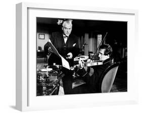 Sherlock Holmes and the Voice of Terror, from Left, Nigel Bruce, Basil Rathbone, 1942-null-Framed Photo