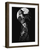 SHERLOCK HOLMES Basil Rathbone and Nigel Bruce (b/w photo)-null-Framed Photo