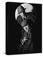 SHERLOCK HOLMES Basil Rathbone and Nigel Bruce (b/w photo)-null-Stretched Canvas