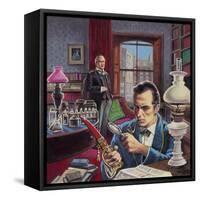 Sherlock Holmes in His Study-Roger Payne-Framed Stretched Canvas