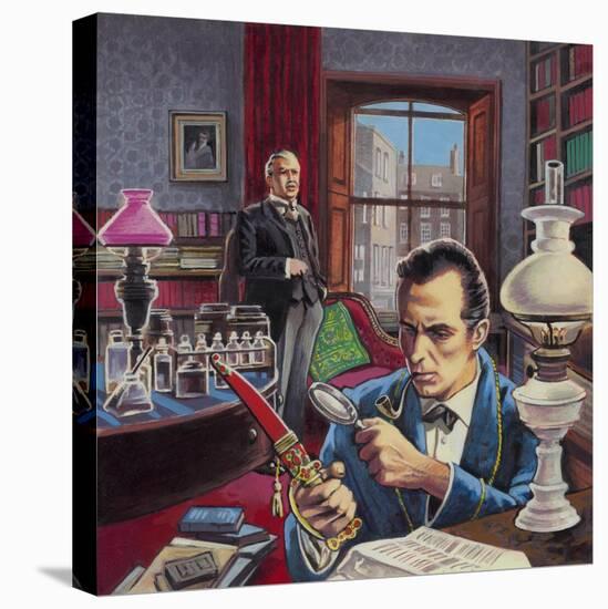 Sherlock Holmes in His Study-Roger Payne-Stretched Canvas