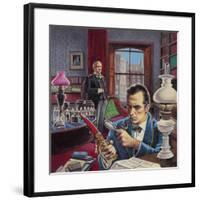 Sherlock Holmes in His Study-Roger Payne-Framed Giclee Print