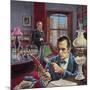 Sherlock Holmes in His Study-Roger Payne-Mounted Giclee Print