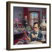 Sherlock Holmes in His Study-Roger Payne-Framed Giclee Print