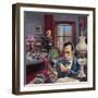 Sherlock Holmes in His Study-Roger Payne-Framed Giclee Print