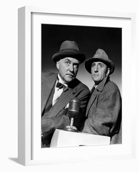 SHERLOCK HOLMES Nigel Bruce and Basil Rathbone (b/w photo)-null-Framed Photo