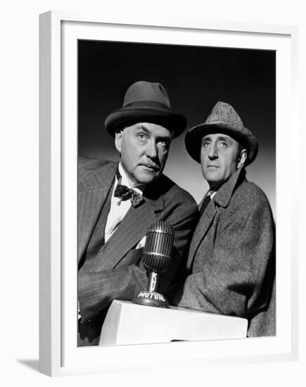 SHERLOCK HOLMES Nigel Bruce and Basil Rathbone (b/w photo)-null-Framed Photo