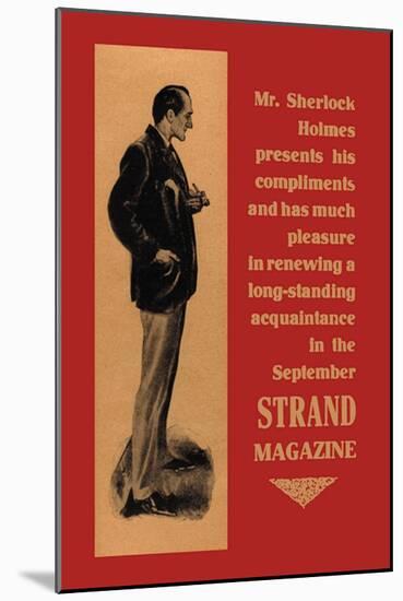 Sherlock Holmes Presents His Compliments-null-Mounted Art Print
